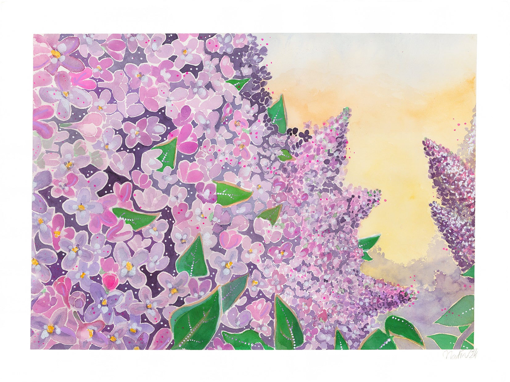 Lilac watercolour painting